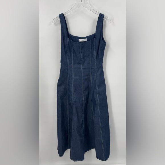 PETAL & PUP CALLUM MIDI DRESS - DARK DENIM SIZE S B1352 - Picture 7 of 8